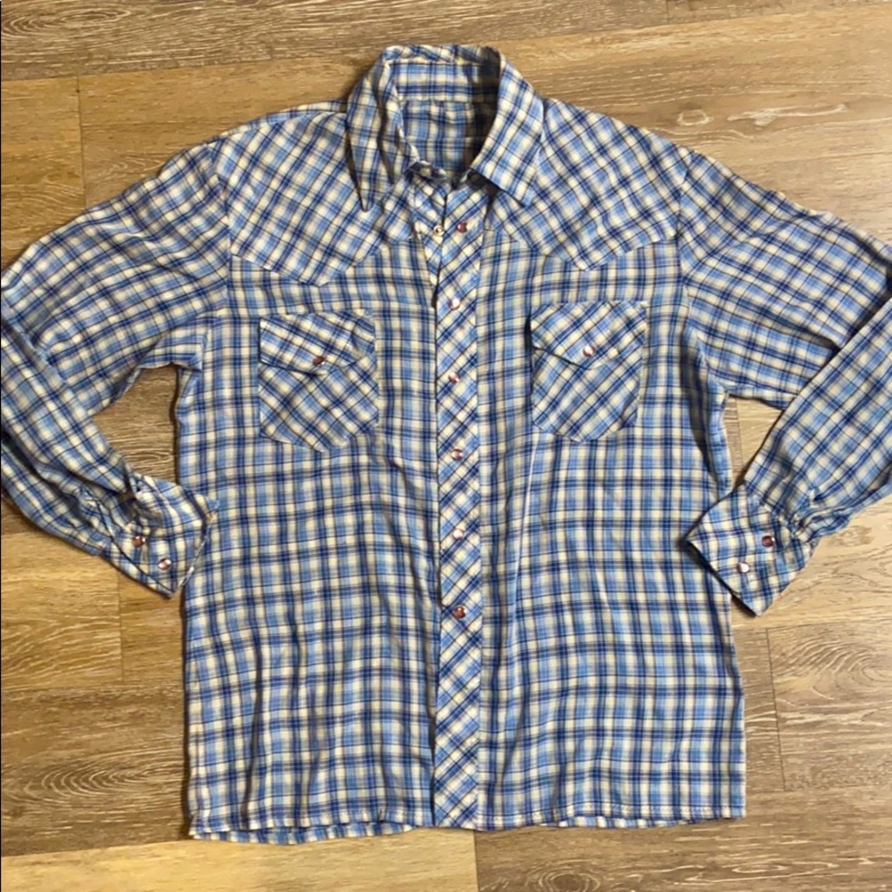 Vintage Western Pearl Snap plaid Levis rockabilly